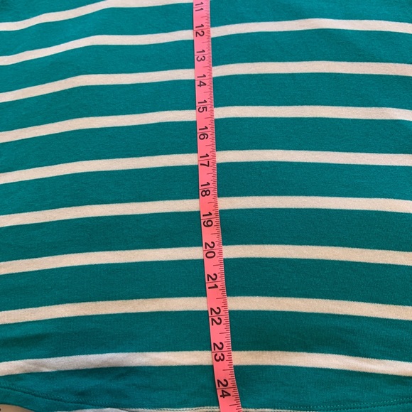 Anthropologie teal and white stripe knit top - Picture 3 of 4